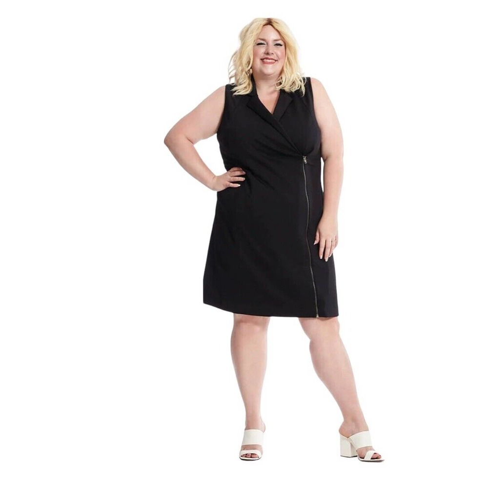 ⭐️Jay Godfrey 30W Collar Zipper Shift Sleeveless Black Office Dinner Party Dress